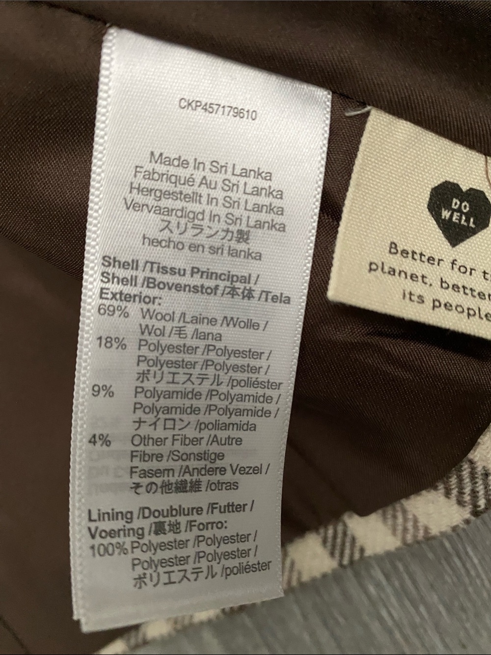 Madewell Larsen Blazer Undyed Wool Check Brown & Cream Plaid Single-Button $175 - Picture 10 of 13